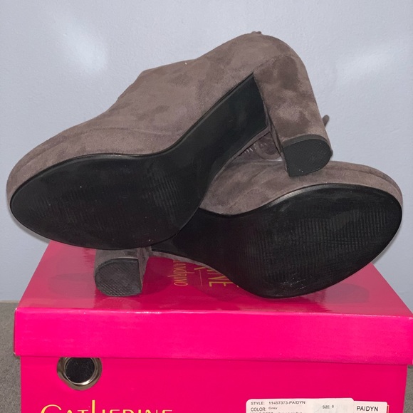 Catherine Malandrino Paidyn Grey Sock Booties Sz 6 - Picture 6 of 9
